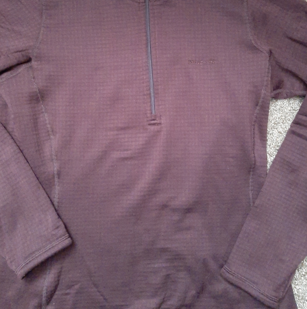 PATAGONIA R1 REGULATOR FLEECE HALF ZIP PULLOVER BROWN M MEDIUM WAFFLE POLARTEC - Picture 2 of 10